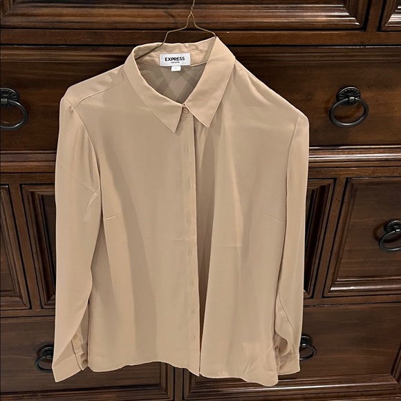 Express Tops - Express Women's Beige Button-Down Blouse